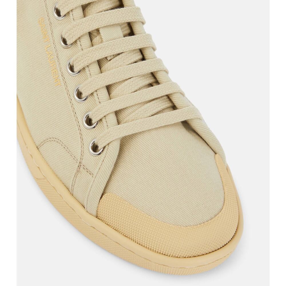 NEW Saint Laurent Court Classic SL/39 Beige Coffee Canvas High-Top Sneakers Luxe - Picture 6 of 16